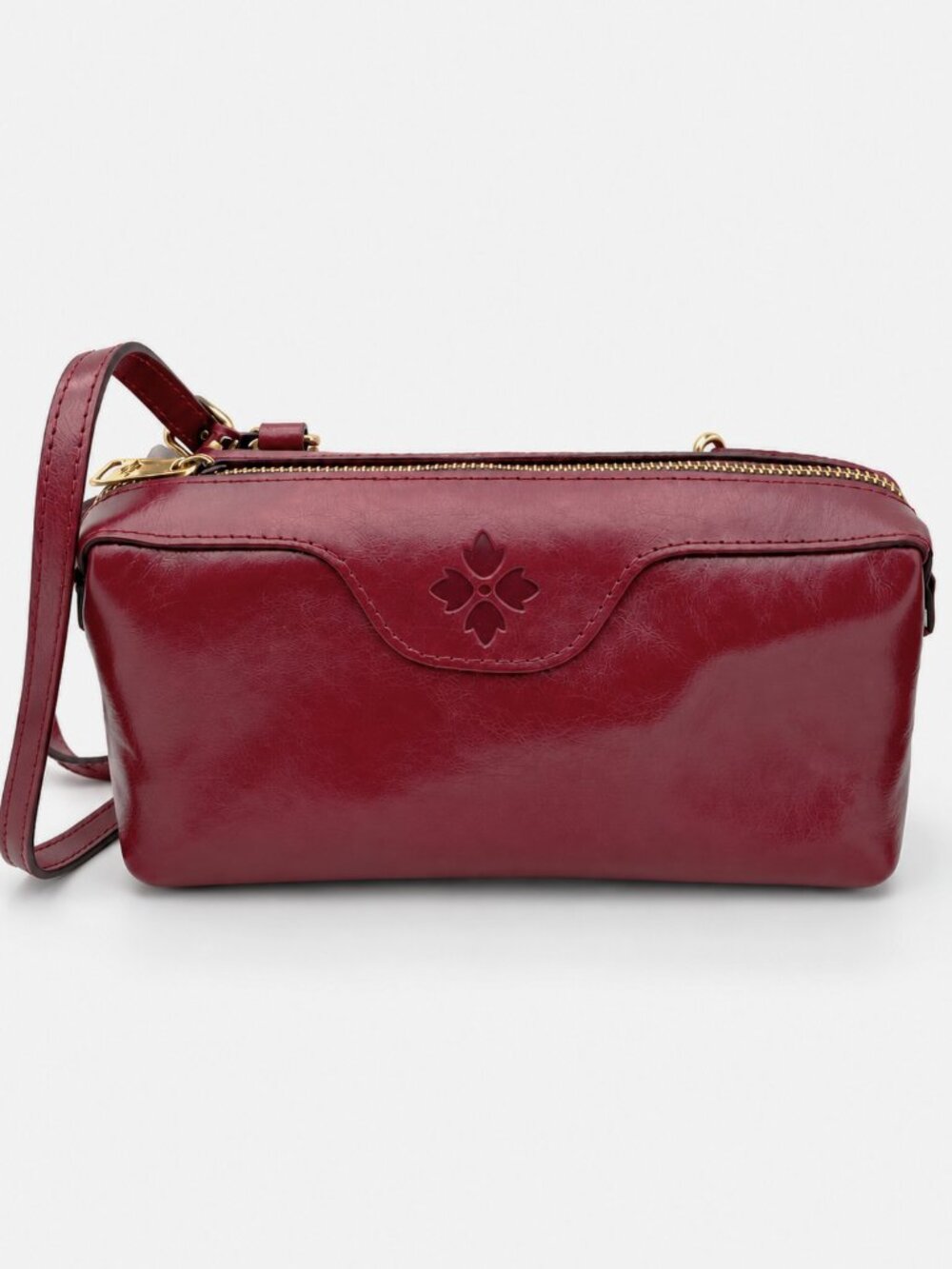 Patricia Nash Joliet Crossbody Bag East West Clutch Women Burgundy Boxy NWT